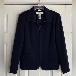 Women's Rena Rowan Blazer Black Full Zip Suit Jacket Stretch Size 10